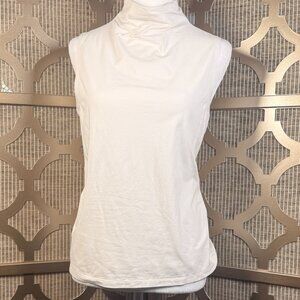 Athleta Sleeveless Turtleneck Top Women’s Small White Stretch Casual Active